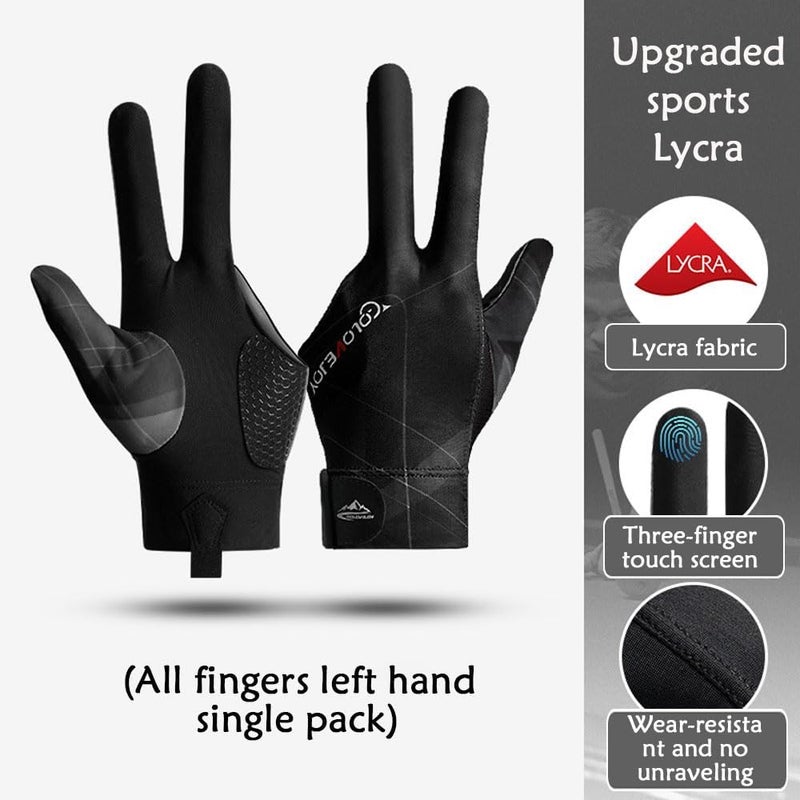 Wnddle Pool Glove Left Hand, Billiard Pool Gloves for Left Hand 3 Finger, Snooker Cue Sport Glove Popular, Billiards Glove, Sizes for Men & Women - Image 3